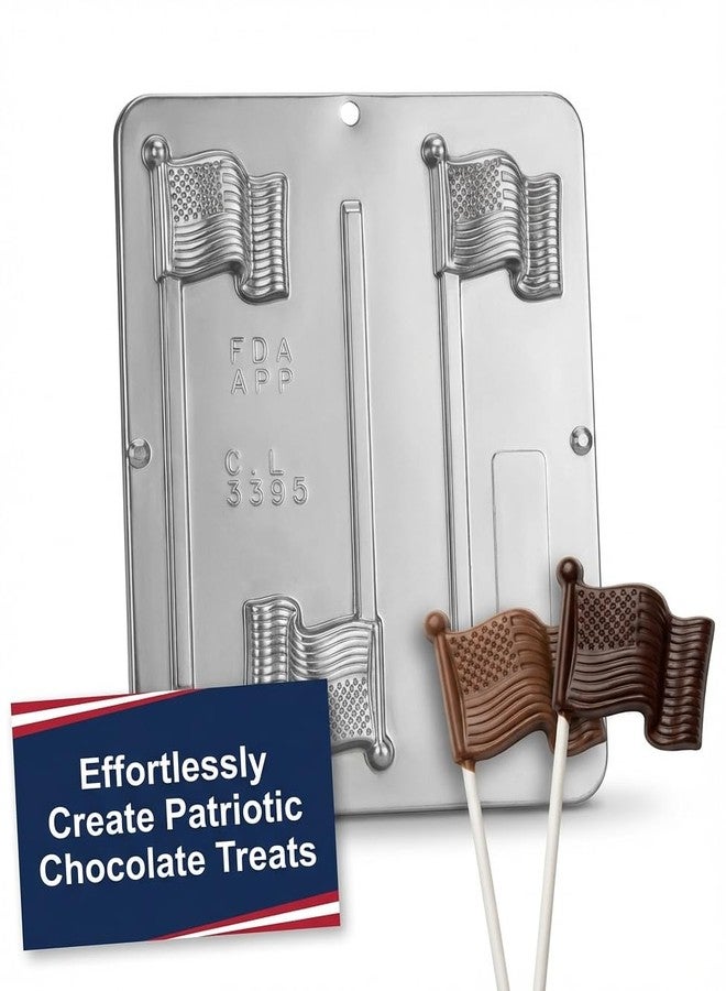 Lollipops American Flag Lollipop Chocolate Candy Mold 3395 - Image 2