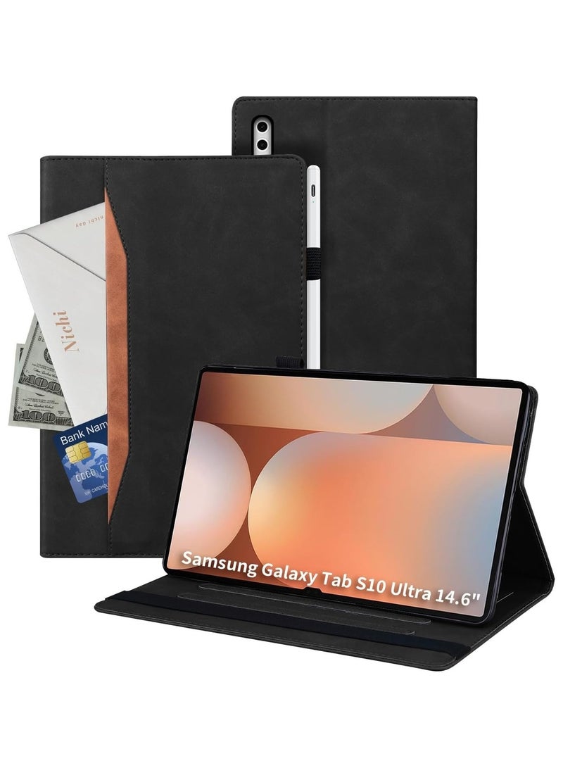General Case Compatible with Galaxy Tab S10 Ultra 14.6 inch (SM-X920/X926) 2024, Tab S10 Ultra Wallet Case, Smart Folio Slim Stand Book Cover with Stylus Holder  - Image 1