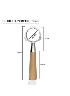 MIBRU Bottomless Portafilter 51mm For Delonghi Coffee Machine EC680/EC685 Replacement 3 Ear Handle Removable Filter Included Basket Premium Natural Wooden Handle  - Image 5