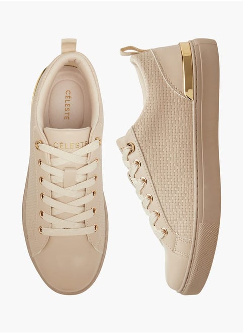 Women's Textured Sneakers with Lace-Up Closure
