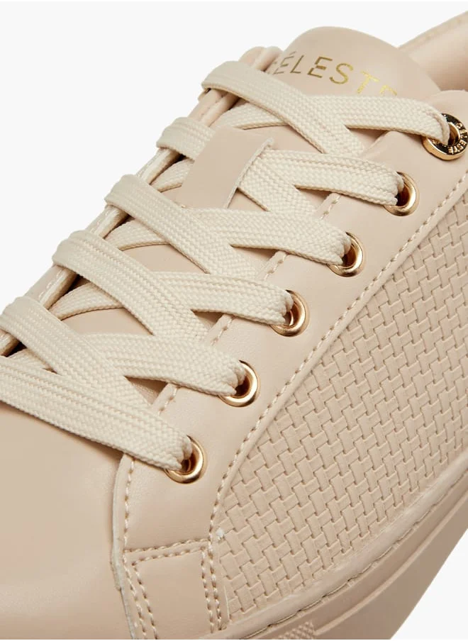 Celeste Women's Textured Sneakers with Lace-Up Closure