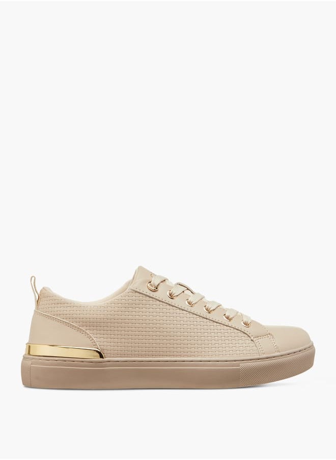 Celeste - Women's Textured Sneakers with Lace-Up Closure - Image 1