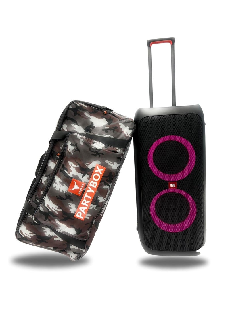 أنجري بول حقيبة تخزين آمنة لمكبر الصوت مع حقيبة سفر ذات حزام عملي متوافقة مع JBL PARTY BOX 310 (ARMY-G) - Image 1