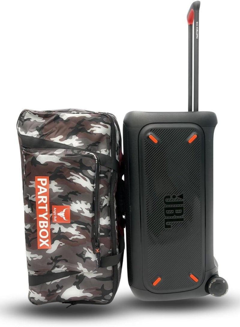أنجري بول حقيبة تخزين آمنة لمكبر الصوت مع حقيبة سفر ذات حزام عملي متوافقة مع JBL PARTY BOX 310 (ARMY-G) - Image 4