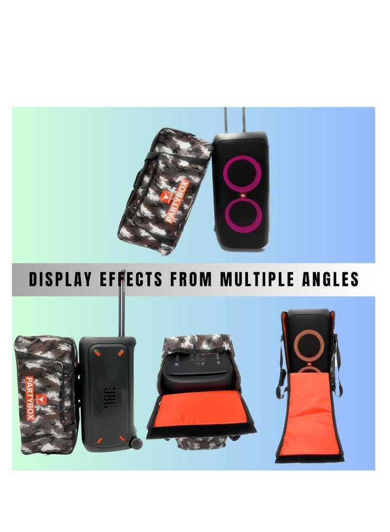 أنجري بول حقيبة تخزين آمنة لمكبر الصوت مع حقيبة سفر ذات حزام عملي متوافقة مع JBL PARTY BOX 310 (ARMY-G) - Image 5