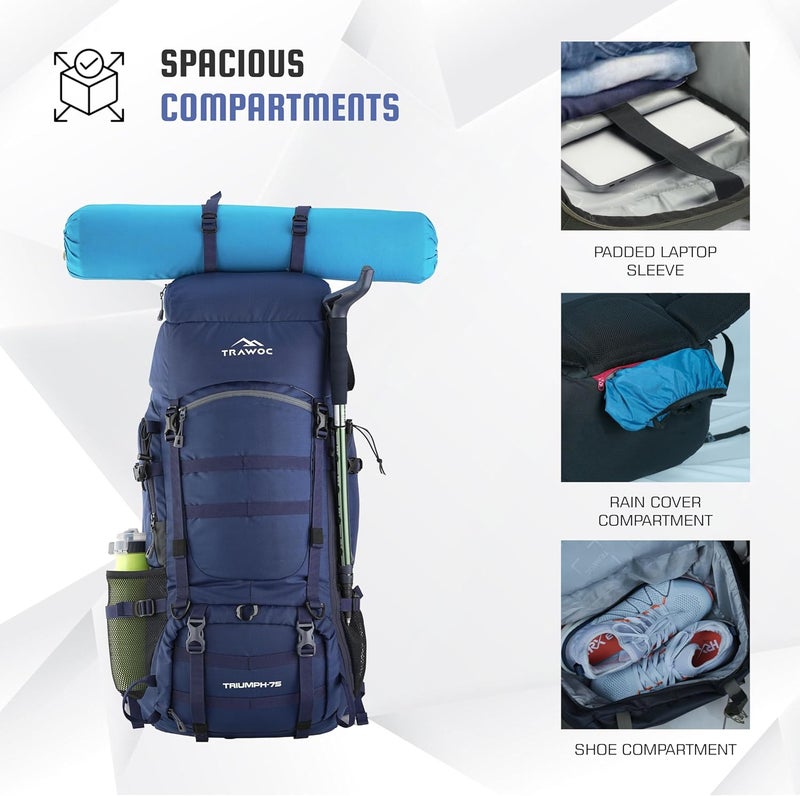 TRAWOC TRIUMPH X 75L Camping Backpack - Image 4