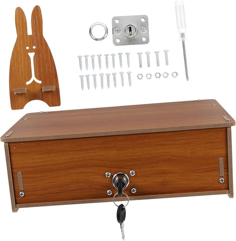 Multifunctional Desk Shelf Organizer with Drawer and Lock Cherry Finish Laptop Stand - Image 1
