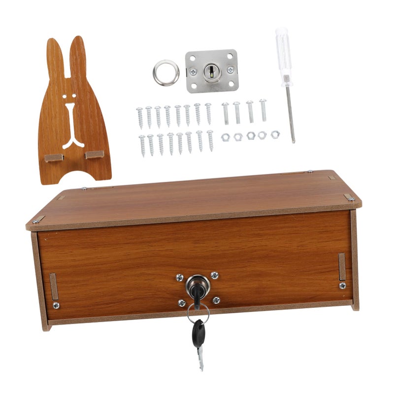 Multifunctional Desk Shelf Organizer with Drawer and Lock Cherry Finish Laptop Stand - Image 2