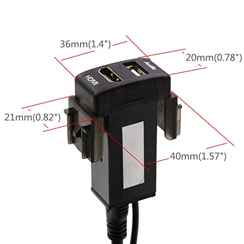 Timloon HDMI Socket Mount Cable +USB Audio Input Use for Nissan - Image 2
