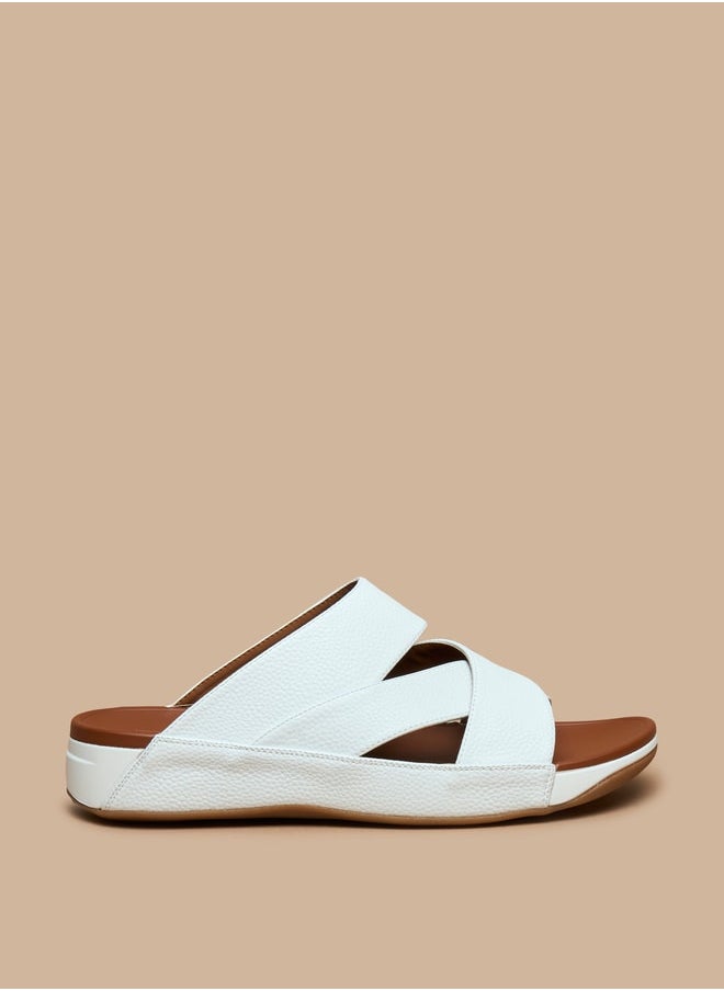 Le Confort - Men's Textured Slip-On Cross Strap Sandals - Image 1