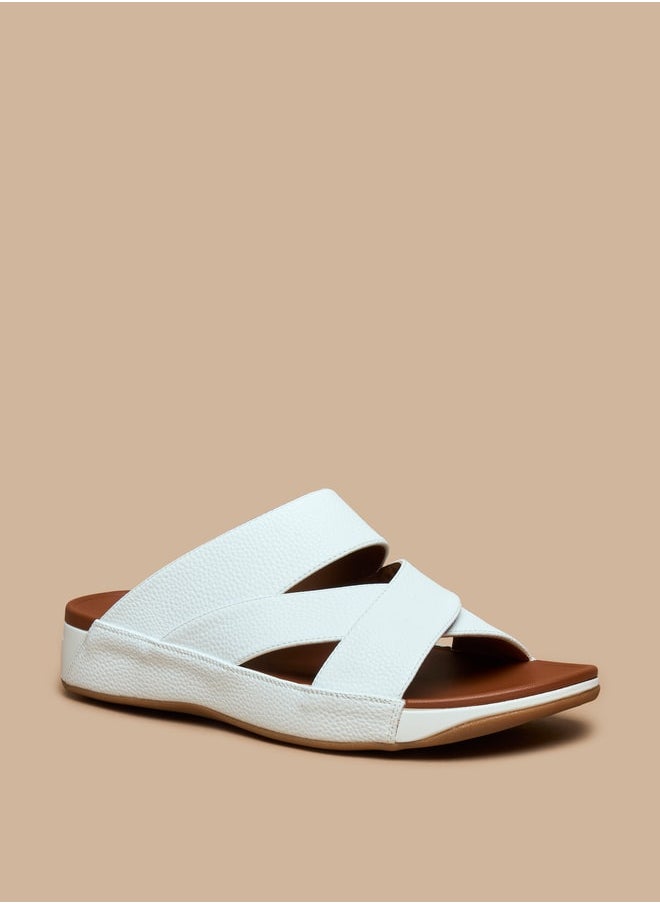 Le Confort - Men's Textured Slip-On Cross Strap Sandals - Image 1