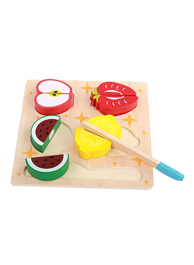 دمى لعب بتصميم لوح المطبخ الخشبي لتقطيع الفواكه والخضراوات - Image 1