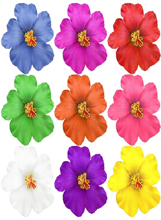 Arvintas 9 PCS Hawaiian Plumeria Flower Hair Clips, Hibiscus Hair Clip Beach Hair Clips Artificial Flower Clips for Vacation Beach Party Hair Accessories for Women Girls (Style 1) - Image 1