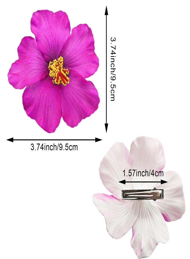 Arvintas 9 PCS Hawaiian Plumeria Flower Hair Clips, Hibiscus Hair Clip Beach Hair Clips Artificial Flower Clips for Vacation Beach Party Hair Accessories for Women Girls (Style 1) - Image 2