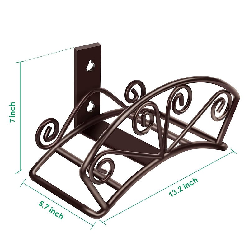 TomCare Garden Hose Holder Heavy Duty Water Hose Holder Solid Metal Hoses Hanger Wall Mount Decorative Durable Garden Hoses Storage Hose Reel Hose Organizer for Outside Yard, Bronze - Image 2