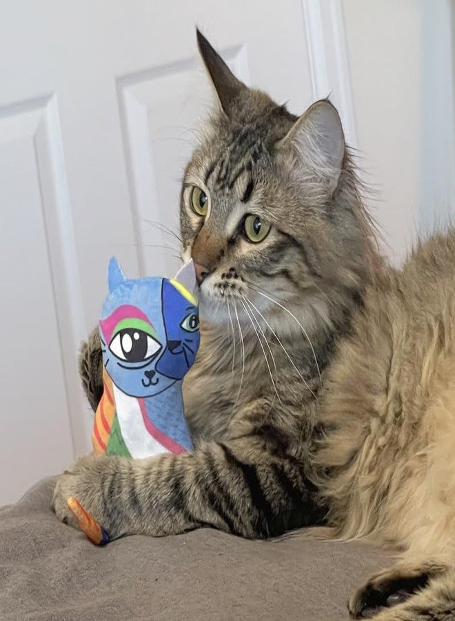 KONG Artz Cats - Crackling Cat Toys with Catnip, Ribbon and Tail (Bundle (Kahlo/Picasso and Dali/Van Gogh)) - Image 4