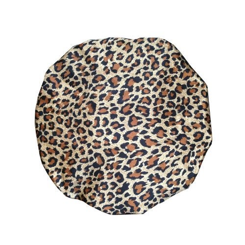 EleCharm Designer Reusable Shower Cap, Leopard Stylish Bath Cap Double Layers Waterproof Bathing Shower Hat - Image 2