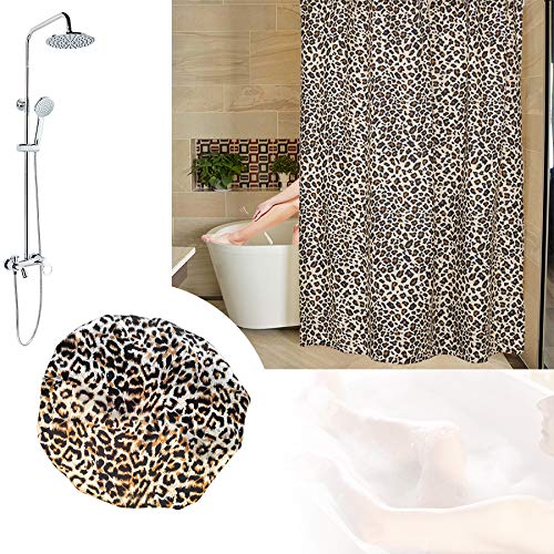 EleCharm Designer Reusable Shower Cap, Leopard Stylish Bath Cap Double Layers Waterproof Bathing Shower Hat - Image 3