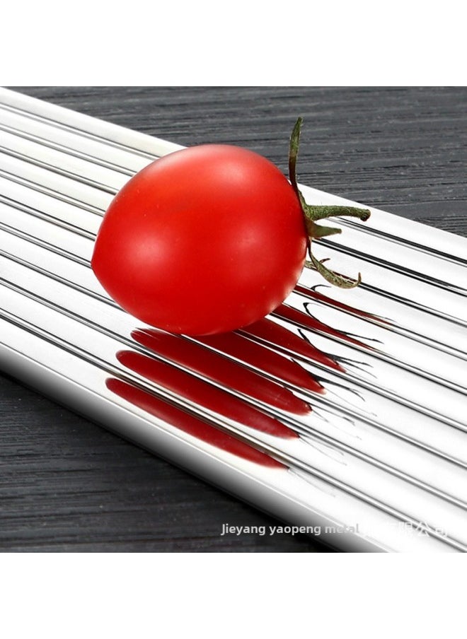 Generic Factory Direct 304 Stainless Steel 316 Chopsticks Insulated Square Thick Non-slip Logo Household Chopsticks Wholesale-Specifications:316 Full Square Length 24cm With Steel Seal + Anti-skid  - Image 4