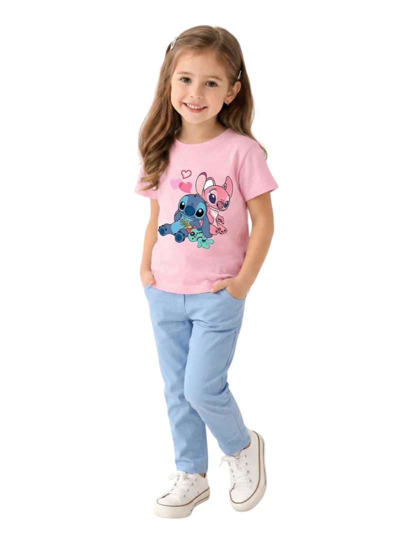 بيداني Girls  Alien Cartoon  T-Shirt-Pink