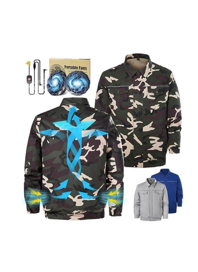 Generic Cold Vest, Fan Cooling Jacket, Hot Weather Fan Conditioned Safety Cooler Vests, Men Cooling Jacket, Evaporative Battery Powered, Reflective Work Motorcycle Women Mens Wearable Rechargeable  - Image 1