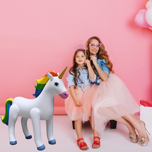 Jet Creations Inflatable Standing Rainbow Unicorn, Great for Pool, Party Decoration, Birthday, 40" L x 30" H, Multicolor - Image 3