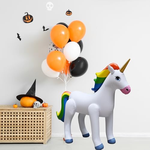 Jet Creations Inflatable Standing Rainbow Unicorn, Great for Pool, Party Decoration, Birthday, 40" L x 30" H, Multicolor - Image 2