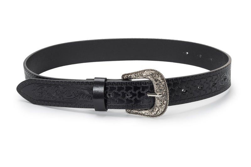 UTOWO Adjustable Vintage Western-Belts for Women Men Embossed PU Leather Buckles Cowboy-Cowgirl-Belt (for 28-38" Waist) - Image 2