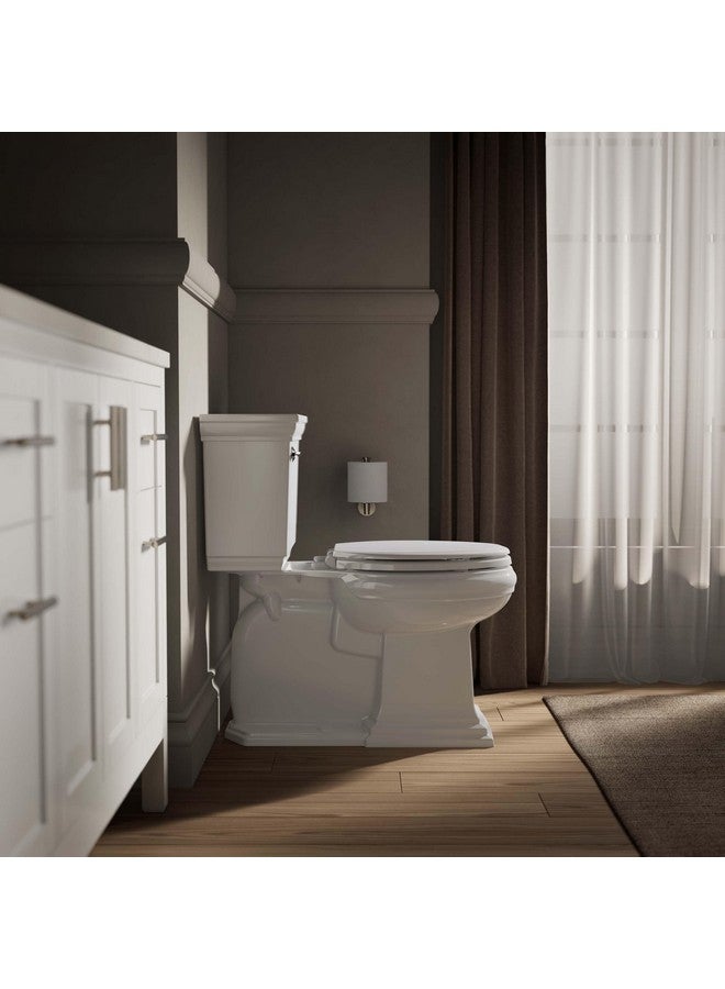 كوهلر مقعد مرحاض KOHLER 20454-0 Ridgewood ممدود هادئ الإغلاق، مقعد مرحاض خشبي مصبوب بالضغط، مقعد مرحاض ناعم الإغلاق، أبيض - Image 3