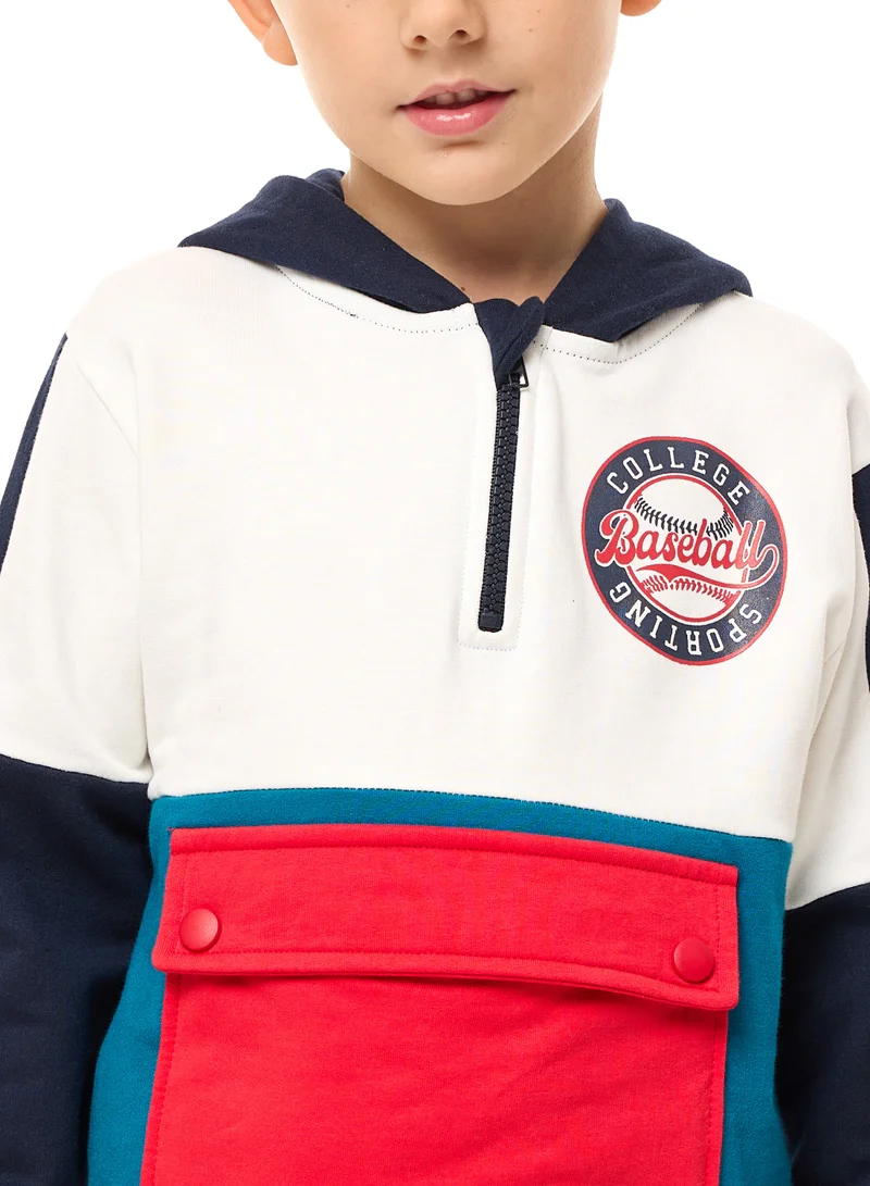 victor and jane Boys' 2-Piece Half zipper Hoodie and Jogger Set (2 -8 yrs)