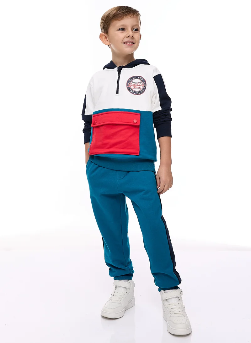 victor and jane Boys' 2-Piece Half zipper Hoodie and Jogger Set (2 -8 yrs)