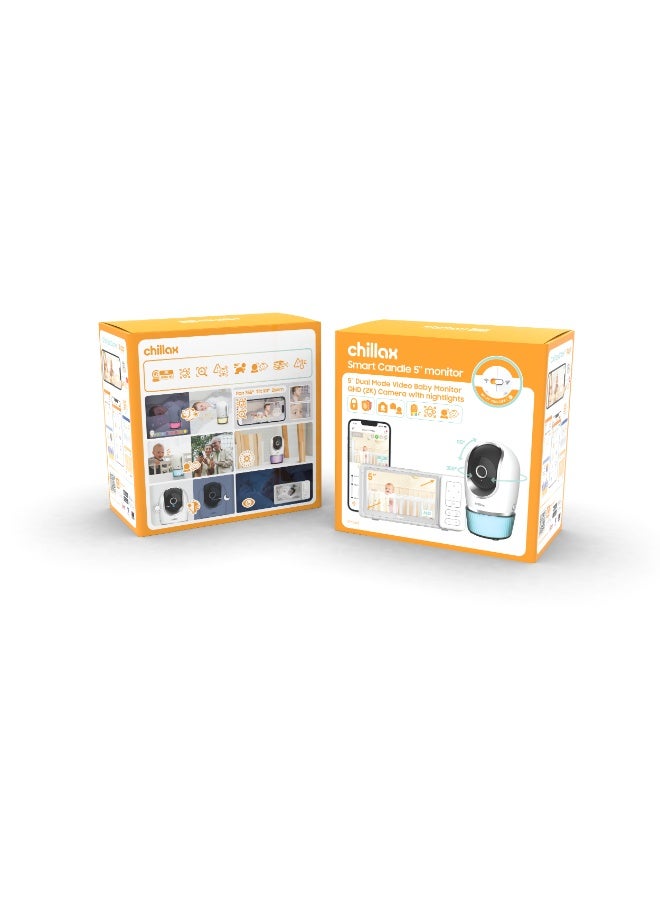 Chillax DM568 - Baby Monitor Candle - 5 HD LCD Screen - Remote-Controlled 2K QHD Camera - Night Vision - Temperature Sensor - Walkie-Talkie - Night Light & Lullabies - WiFi On/Off - With App - Image 3