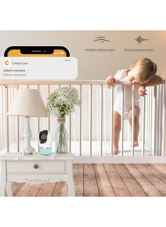 Chillax DM568 - Baby Monitor Candle - 5 HD LCD Screen - Remote-Controlled 2K QHD Camera - Night Vision - Temperature Sensor - Walkie-Talkie - Night Light & Lullabies - WiFi On/Off - With App - Image 4