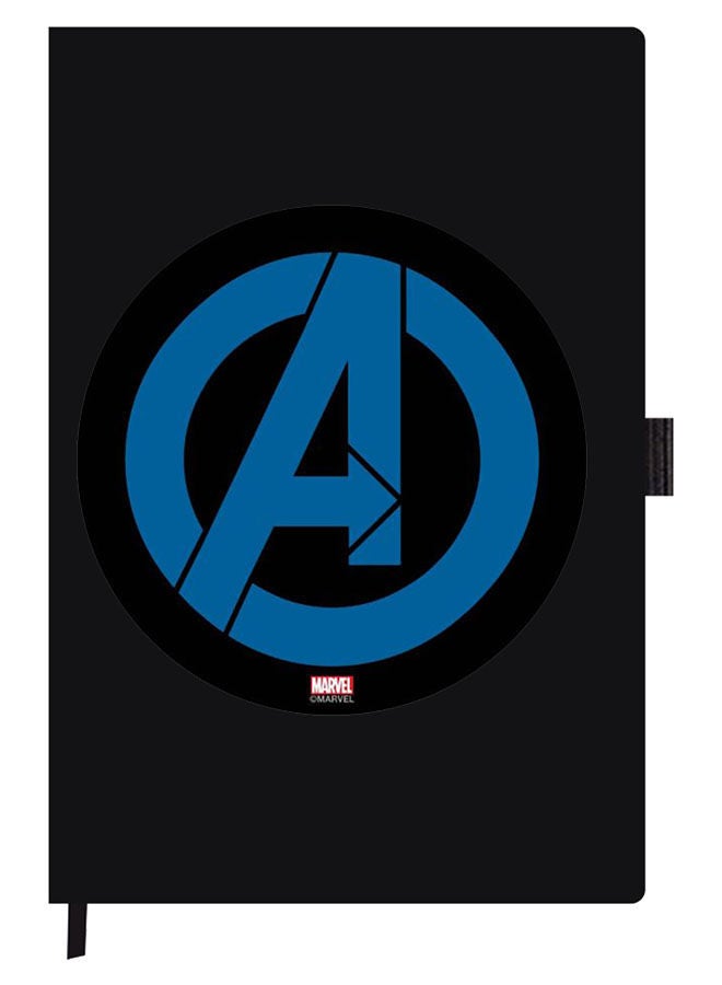 Theodor Designer A5 Thick Black Hardcover Notebook Avengers Logo - Image 1