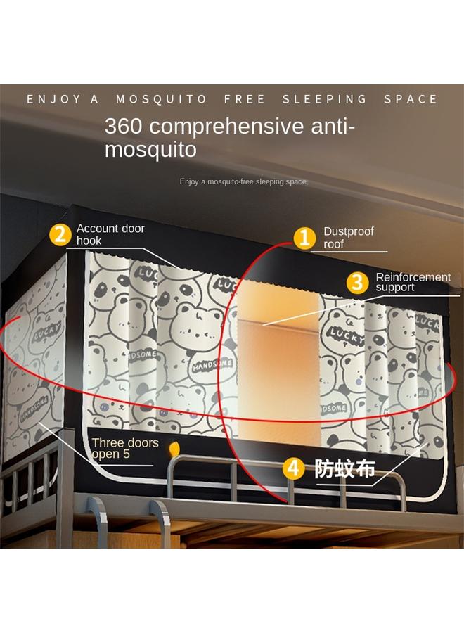 Bluejw ZQ Strong Shading Bed Curtain Mosquito Net Integrated Student Dormitory Upper Bunk Lower Bunk Curtain Bracket Single Fully Enclosed - Image 5