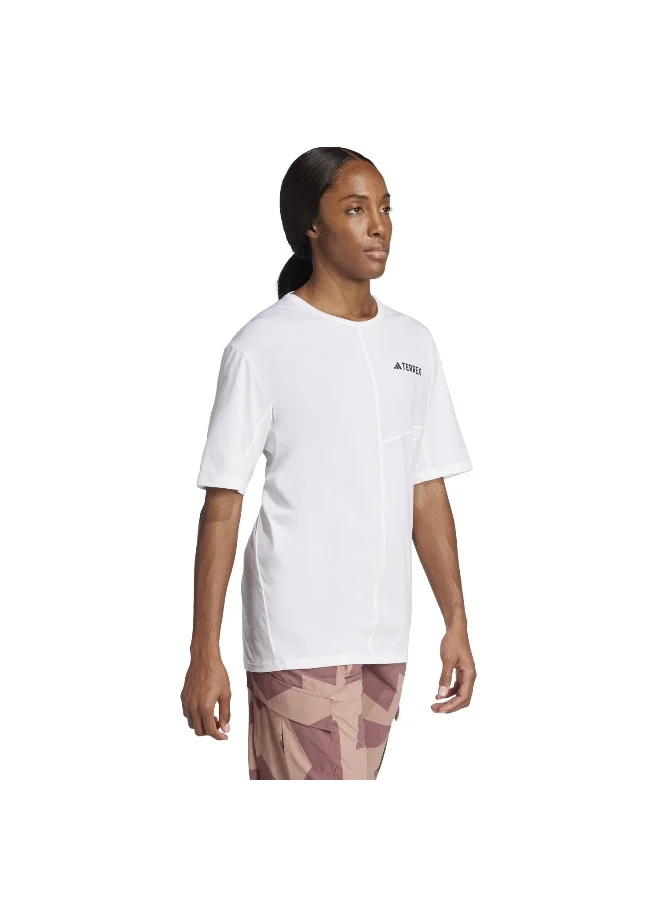 Adidas W Mt Tee White Hiking T-Shirts For Women XS