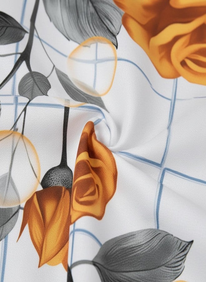 FuShvre Burnt Orange Shower Curtains Rose Bathroom Curtain Set Orange Flower Bathroom Decor Hooks Included 72"x72" - Image 5