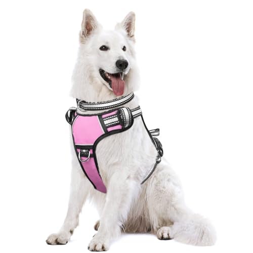 WINSEE Dog Harness No Pull, Pet Harnesses with Dog Collar, Adjustable Reflective Oxford Outdoor Vest, Front/Back Leash Clips for Small, Medium, Large, Extra Large Dogs, Easy Control Handle for Walking - Image 1