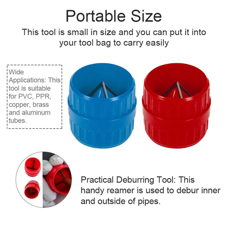Pipes Deburring Tool: Blue Alloy Steel Blade - Portable Size, Easy to Operate Tube Deburring Tool for PVC, Copper, Brass Aluminum Pipe Maintenance - Image 3