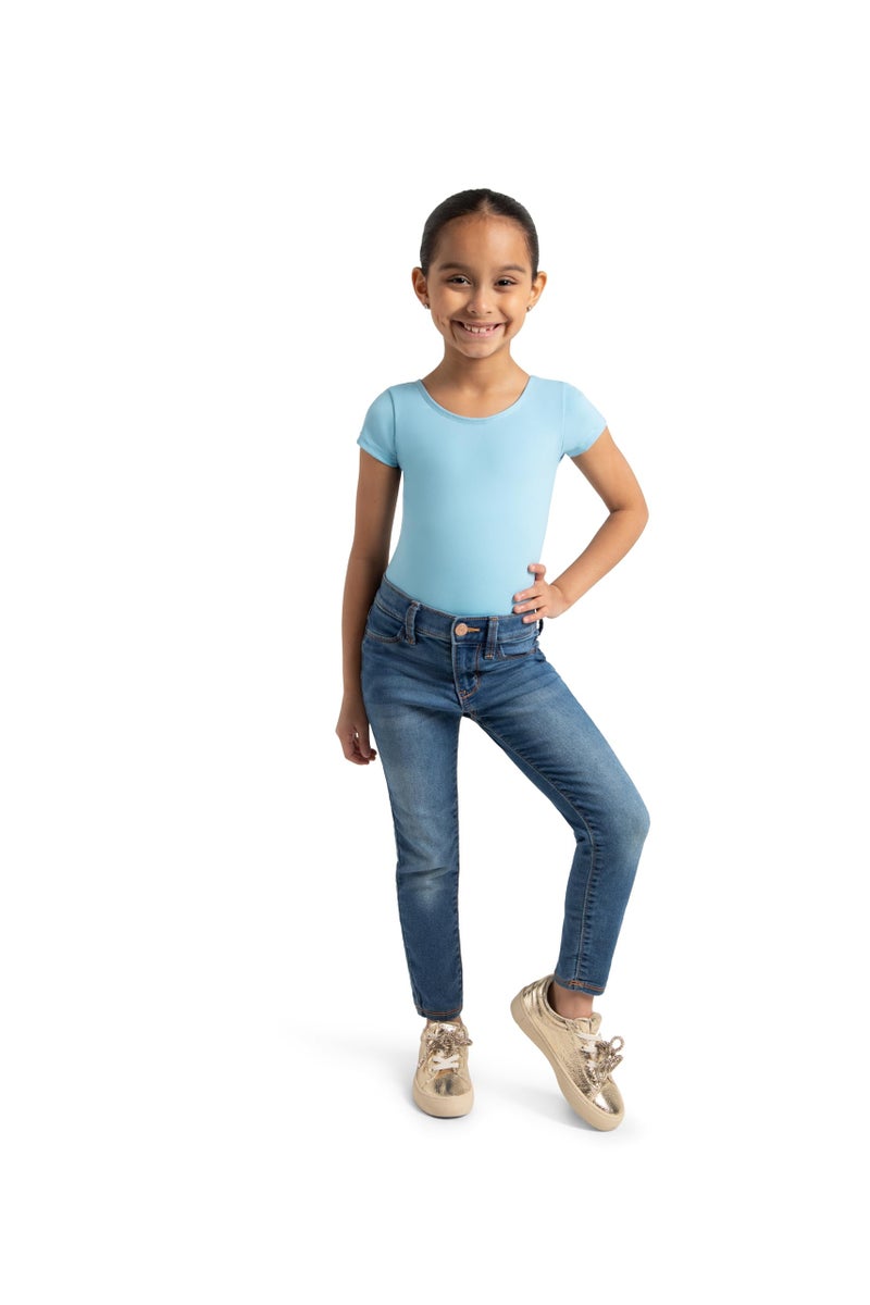 Capezio ليوتارد قصير الأكمام الأساسي للفتيات من كابيزيو، أزرق فاتح، 6 8 الولايات المتحدة - Image 4