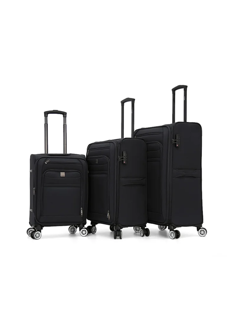 تيتان TITAN Double Spinner Luggage with Digital Lock for All Tastes (3 Pieces Set, Black)