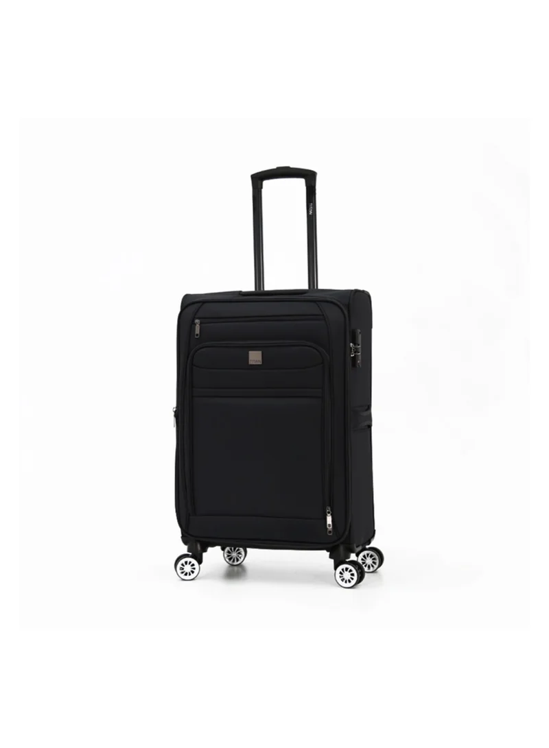 تيتان TITAN Double Spinner Luggage with Digital Lock for All Tastes (3 Pieces Set, Black)