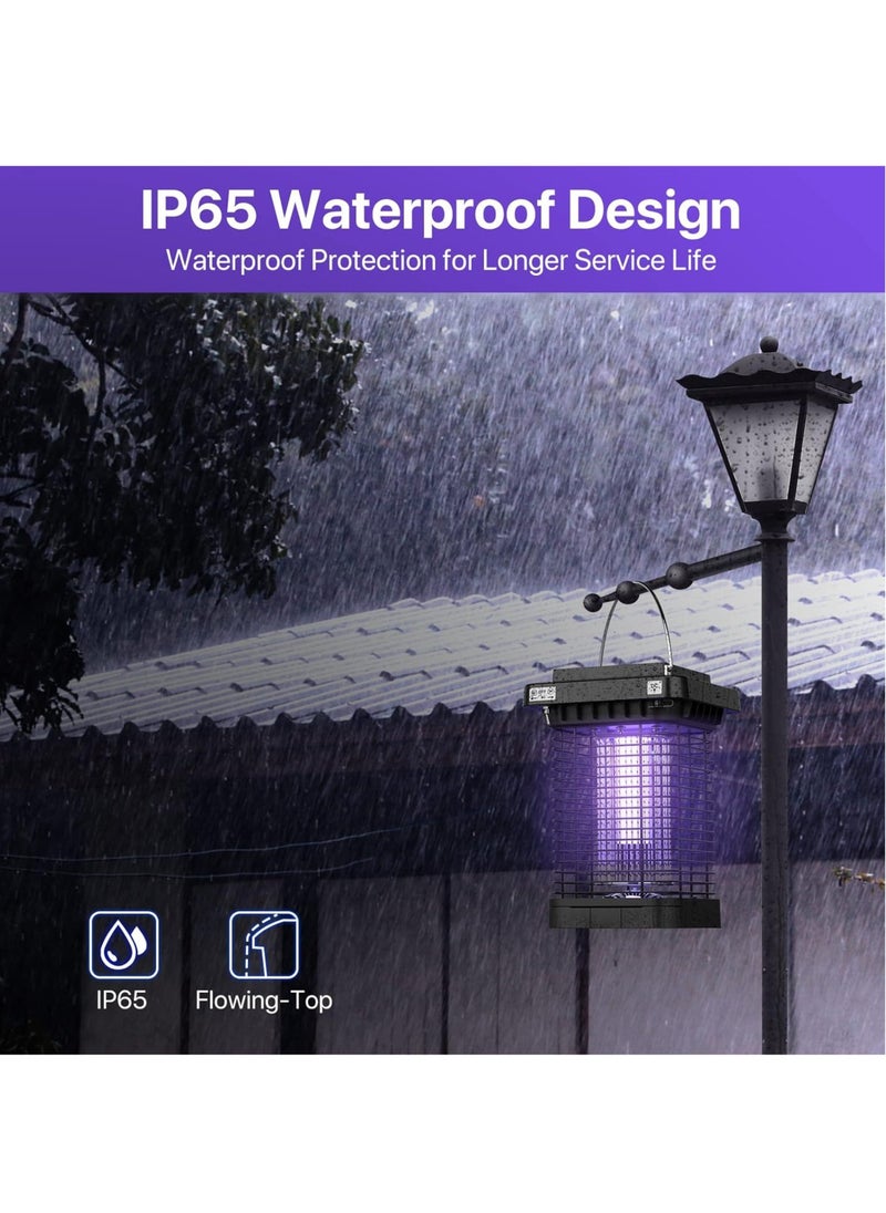Generic - Solar Bug Zapper Outdoor Waterproof, Cordless Rechargeable Mosquito Zapper with 4200V High Powered UV Light, 3 in 1 Fly Zapper Up to 100 Sq.m., Attract Gnats/Mosquitoes/Flies/Moths - Image 1