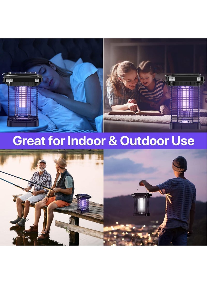 Generic - Solar Bug Zapper Outdoor Waterproof, Cordless Rechargeable Mosquito Zapper with 4200V High Powered UV Light, 3 in 1 Fly Zapper Up to 100 Sq.m., Attract Gnats/Mosquitoes/Flies/Moths - Image 1