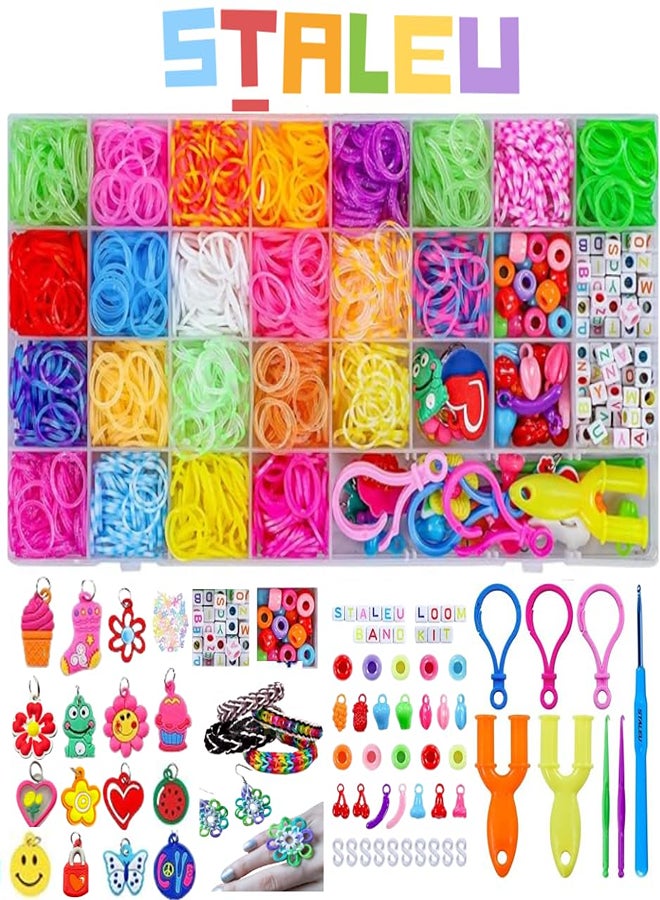 2500+ Loom Bands kit, 32 Colours Friendship Bracelet Loom Bands with Bonus 3.5 mm Metal Crochet Hook  - Image 1