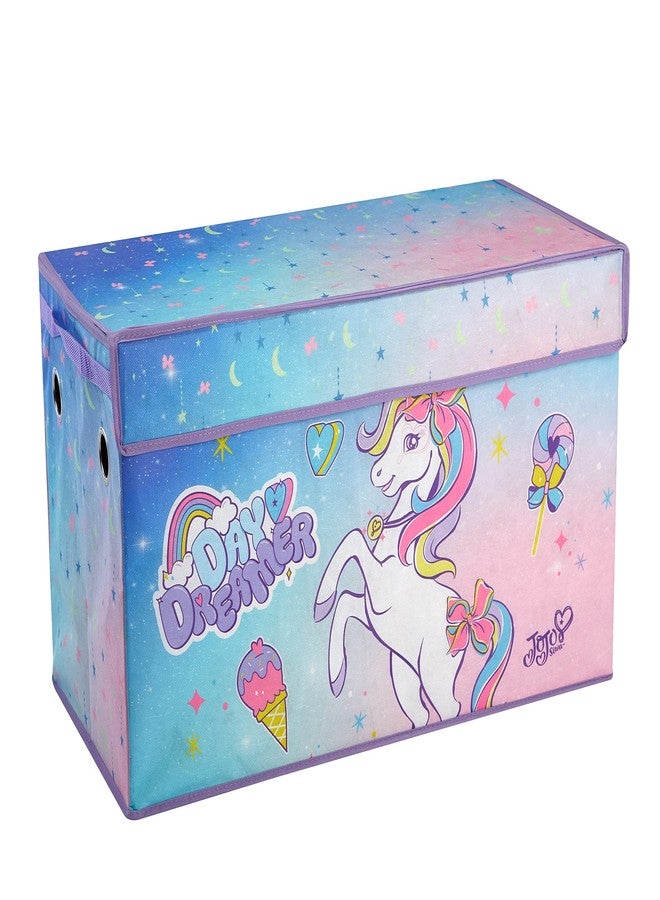 آيديا نوفا صندوق تخزين قابل للطي للأطفال من Idea Nuova JoJo Siwa Unicorn Bow Day Dreamer، متين بغطاء ناعم، 28.5 بوصة × 14.5 بوصة × 16 بوصة - Image 1