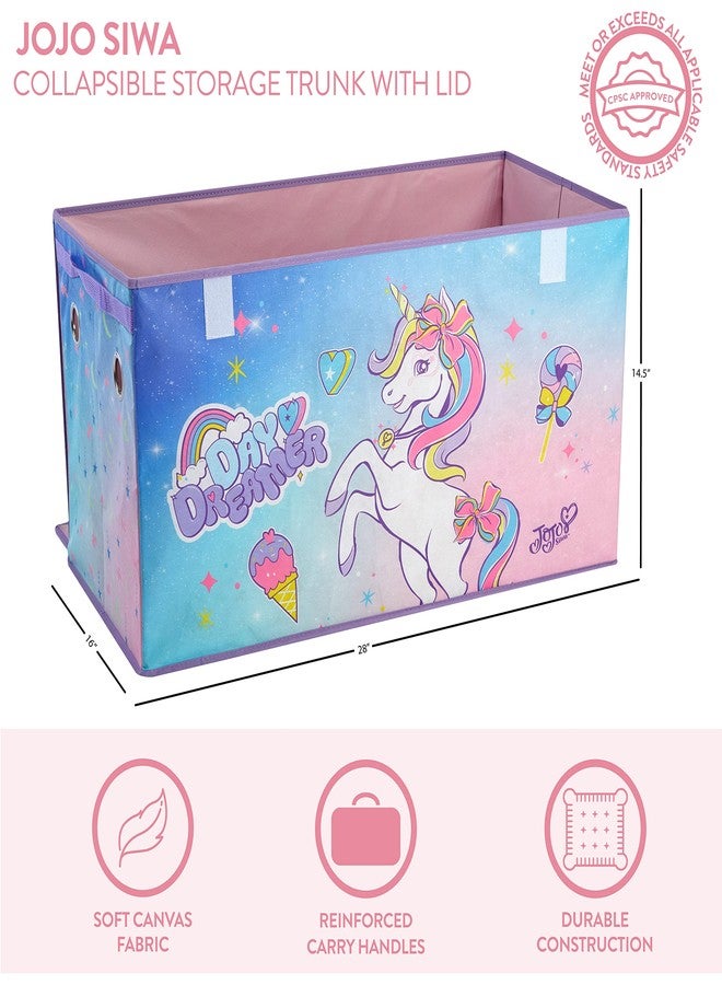 آيديا نوفا صندوق تخزين قابل للطي للأطفال من Idea Nuova JoJo Siwa Unicorn Bow Day Dreamer، متين بغطاء ناعم، 28.5 بوصة × 14.5 بوصة × 16 بوصة - Image 2