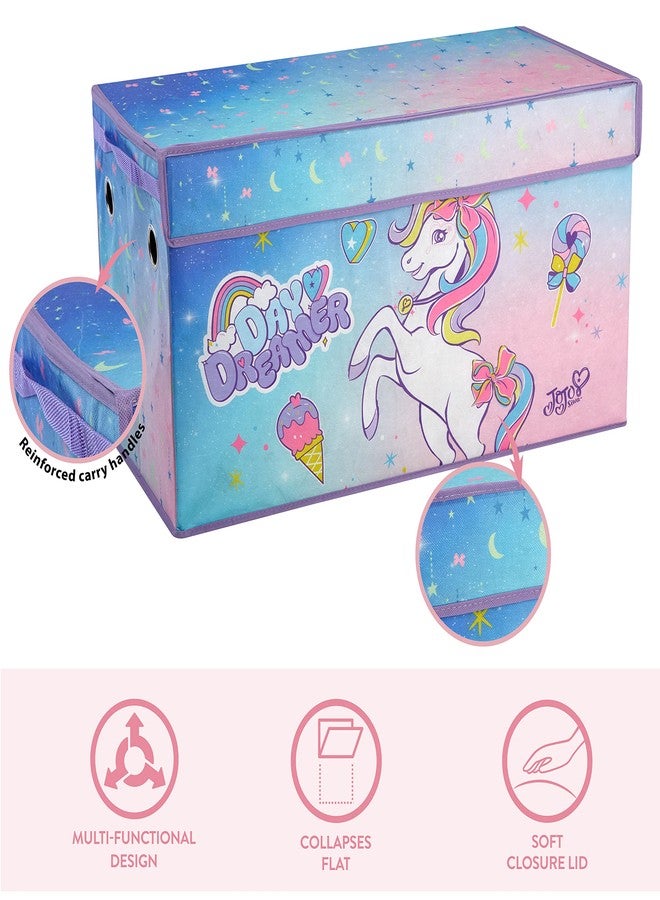 آيديا نوفا صندوق تخزين قابل للطي للأطفال من Idea Nuova JoJo Siwa Unicorn Bow Day Dreamer، متين بغطاء ناعم، 28.5 بوصة × 14.5 بوصة × 16 بوصة - Image 4