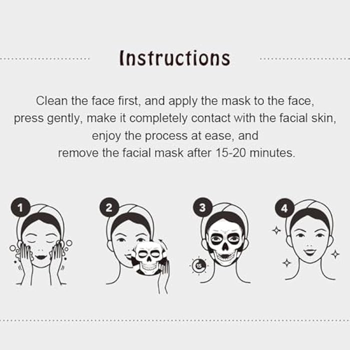Mond'sub Skull face mask,Hydrating and Soothing Facial Mask,Enriched with Peptides,Firm aging skin 8 packs-Spa Beauty Masks - Image 4