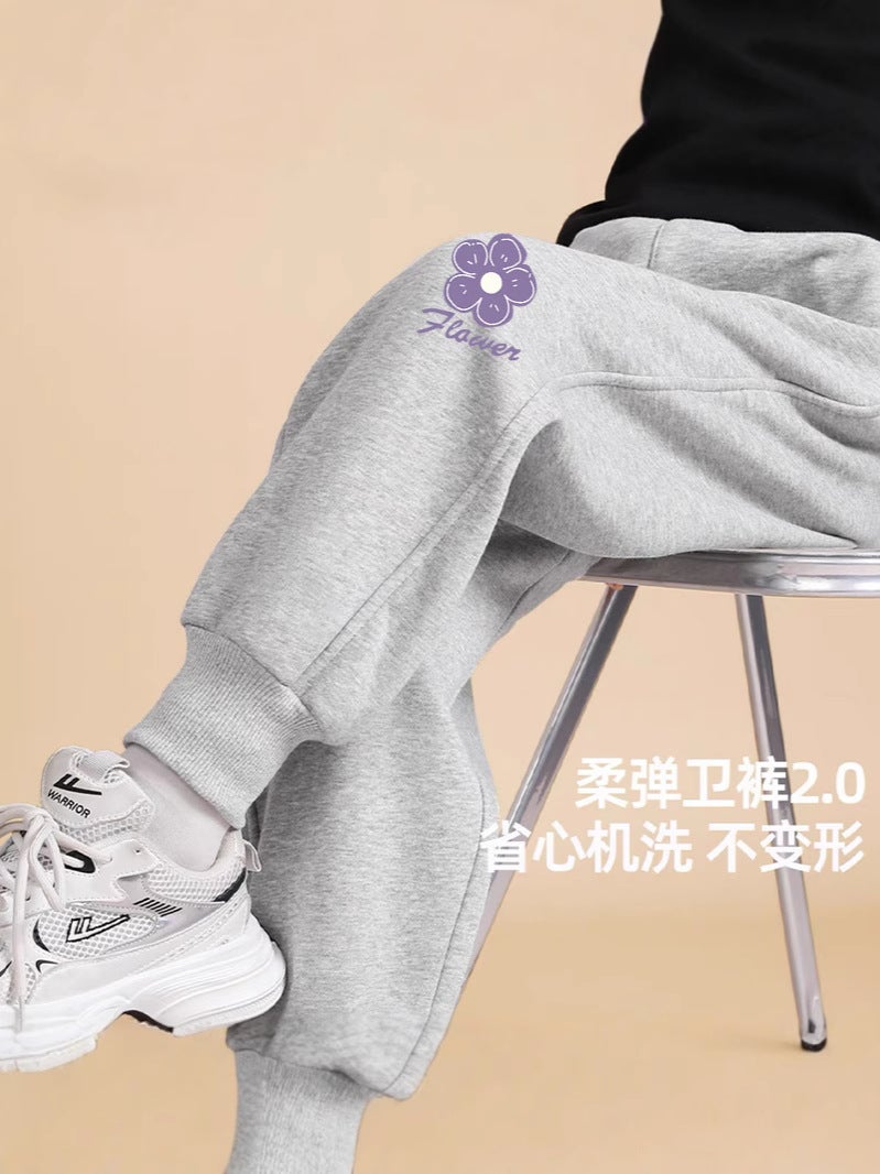 Children'S Casual All-Match Sweatpants Girls' Pants Girls' Western Style Cartoon Outer Wear Pants - Image 4